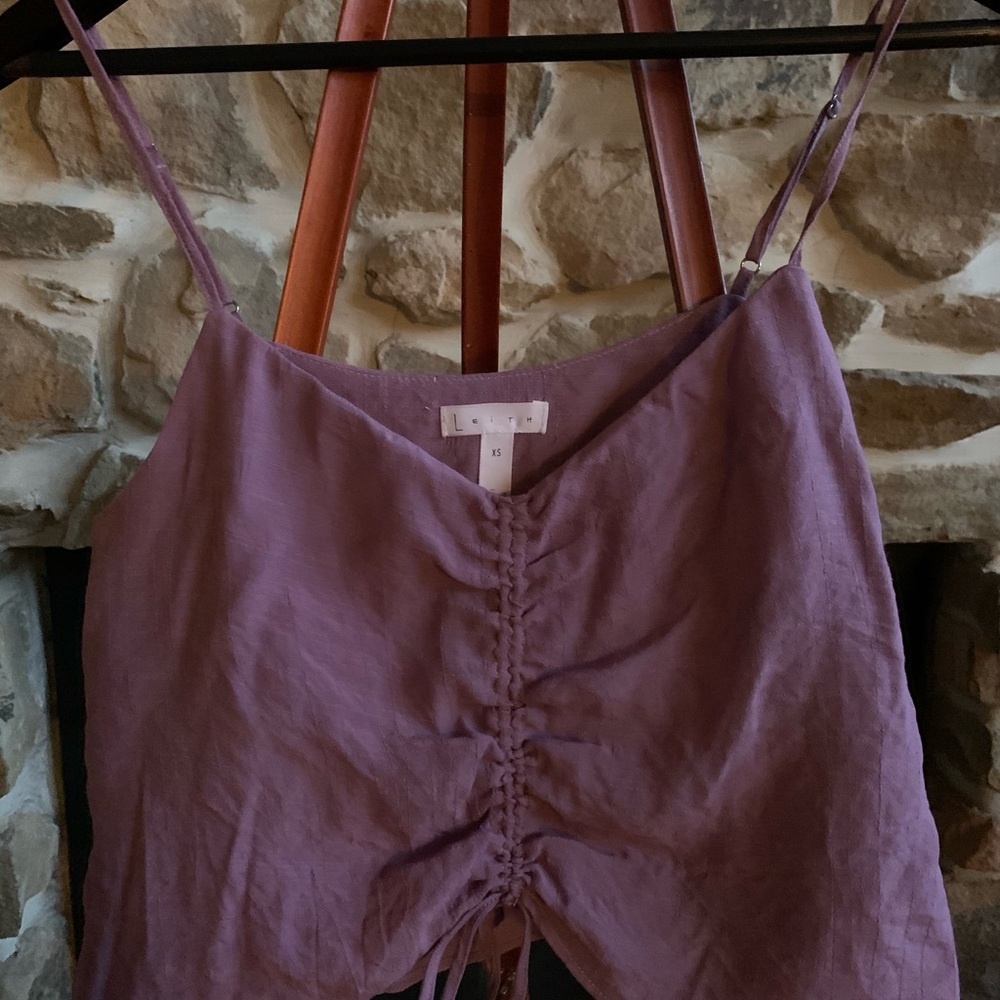 Leith Purple Spaghetti Strap Top XS